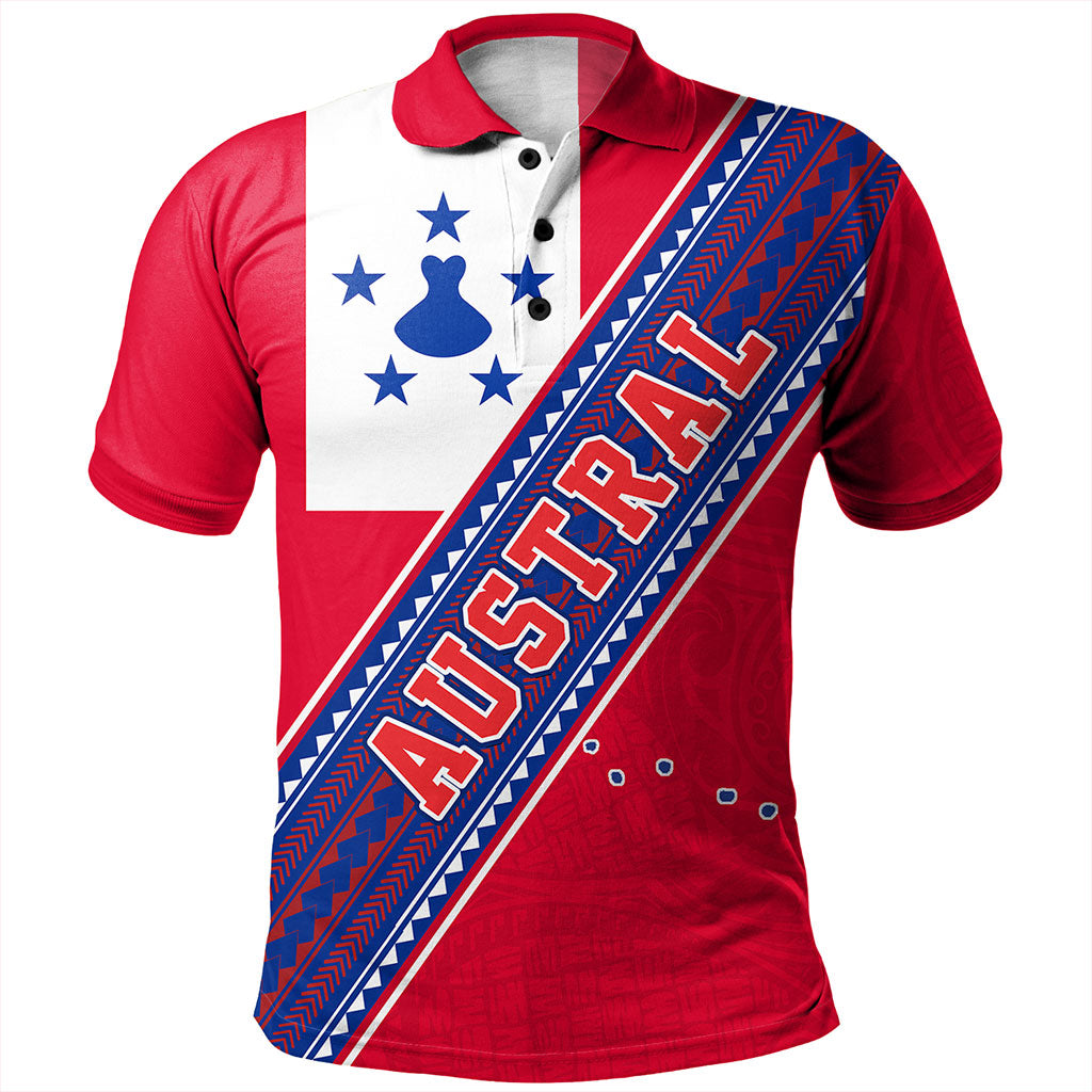 Austral Islands Polo Shirt Flag And Coat Of Arms