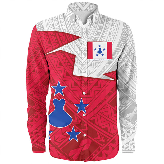 Austral Islands Long Sleeve Shirt Polynesian Tattoo Flag And Coat Of Arms