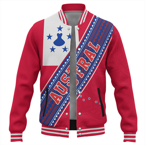 Austral Islands Baseball Jacket Flag And Coat Of Arms
