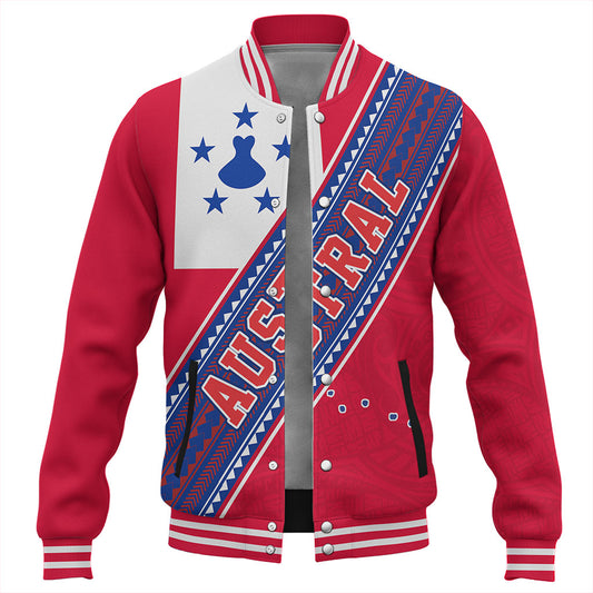 Austral Islands Baseball Jacket Flag And Coat Of Arms