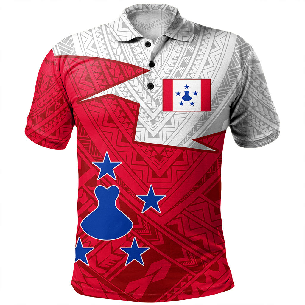 Austral Islands Polo Shirt Polynesian Tattoo Flag And Coat Of Arms