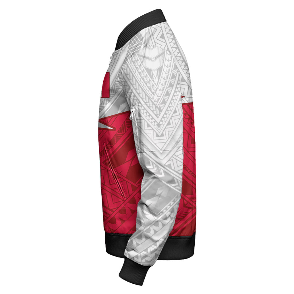 Austral Islands Bomber Jacket Polynesian Tattoo Flag And Coat Of Arms