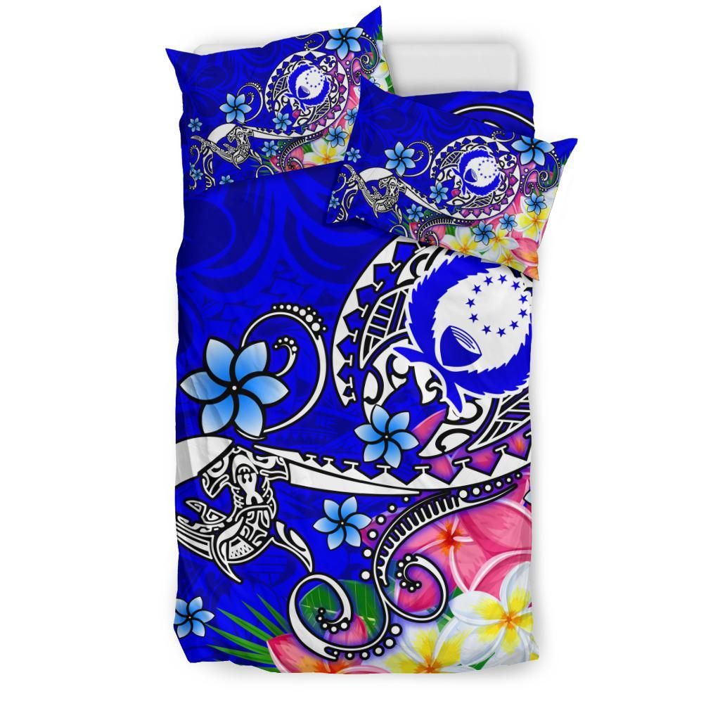 Pohnpei Bedding Set - Turtle Plumeria (Blue)