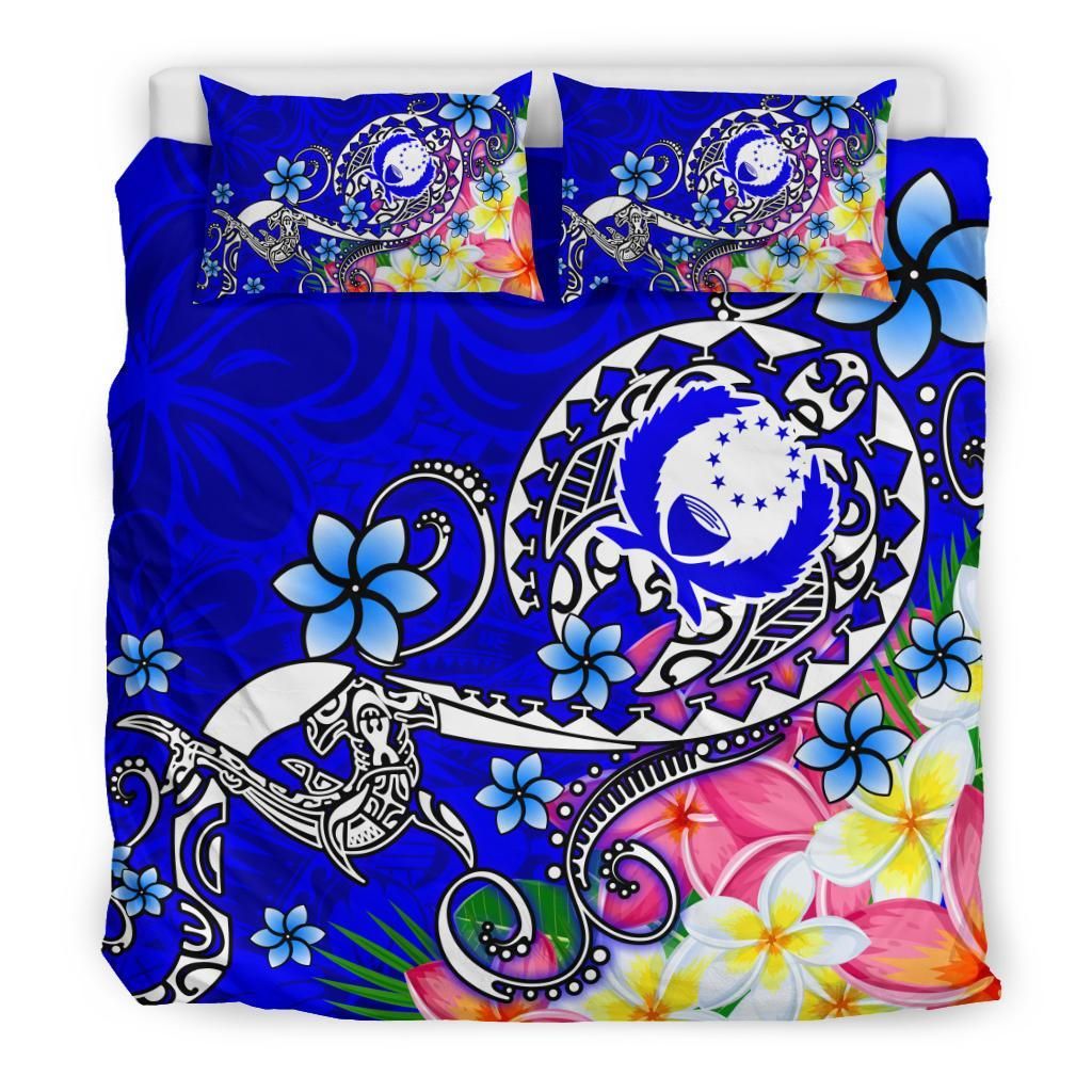 Pohnpei Bedding Set - Turtle Plumeria (Blue)