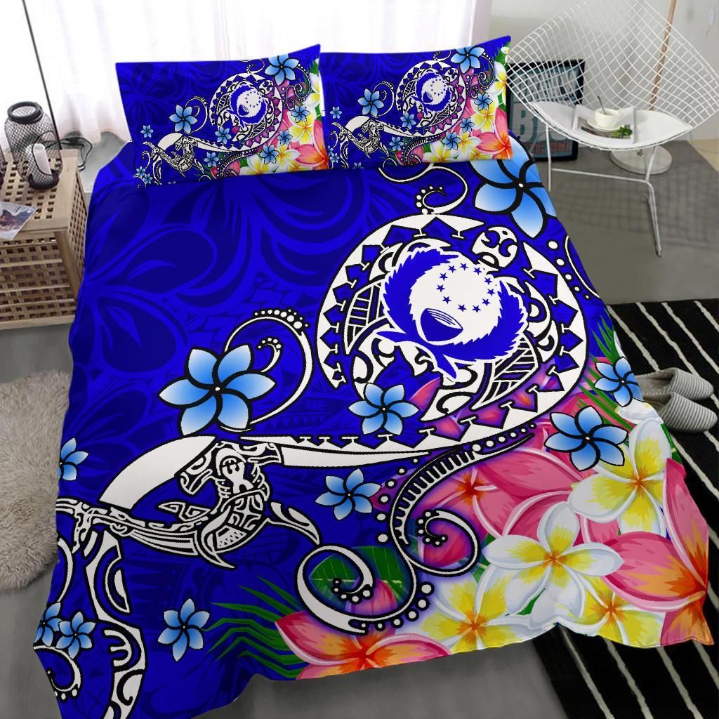 Pohnpei Bedding Set - Turtle Plumeria (Blue)