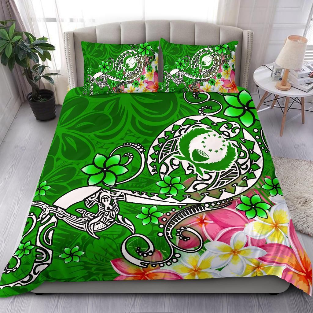 Pohnpei Bedding Set - Turtle Plumeria (Green)