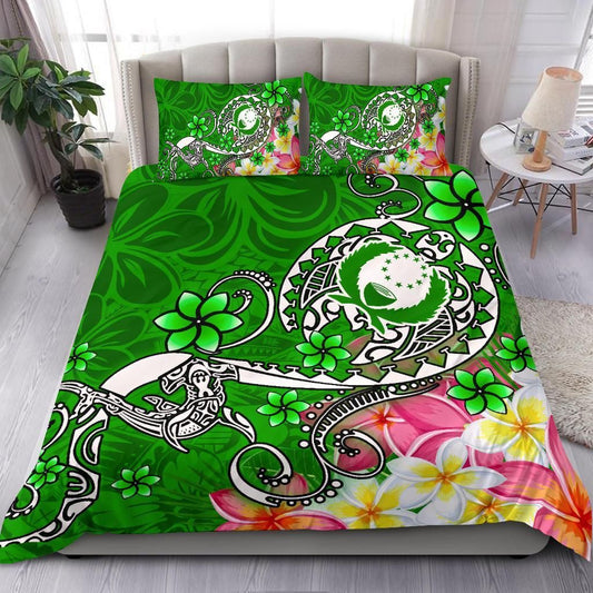 Pohnpei Bedding Set - Turtle Plumeria (Green)