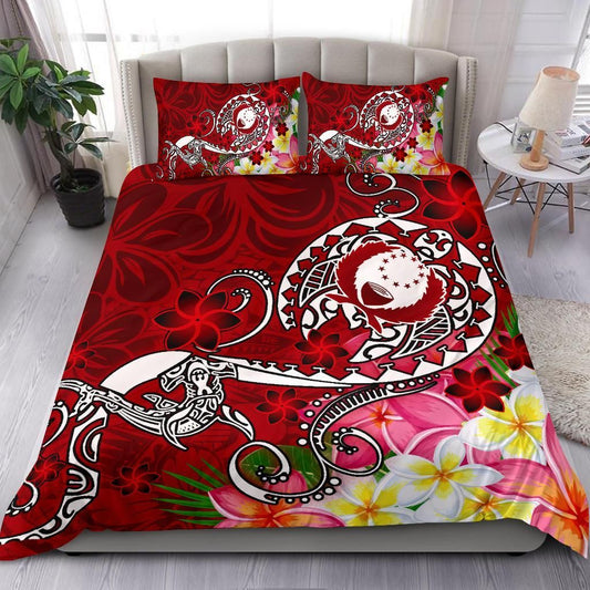 Pohnpei Bedding Set - Turtle Plumeria (Red)