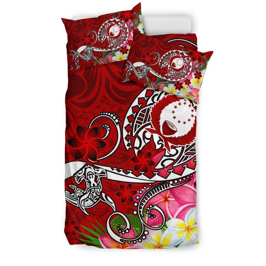 Pohnpei Bedding Set - Turtle Plumeria (Red)