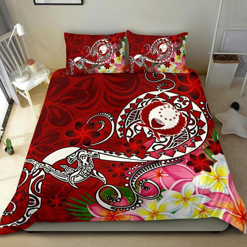 Pohnpei Bedding Set - Turtle Plumeria (Red)