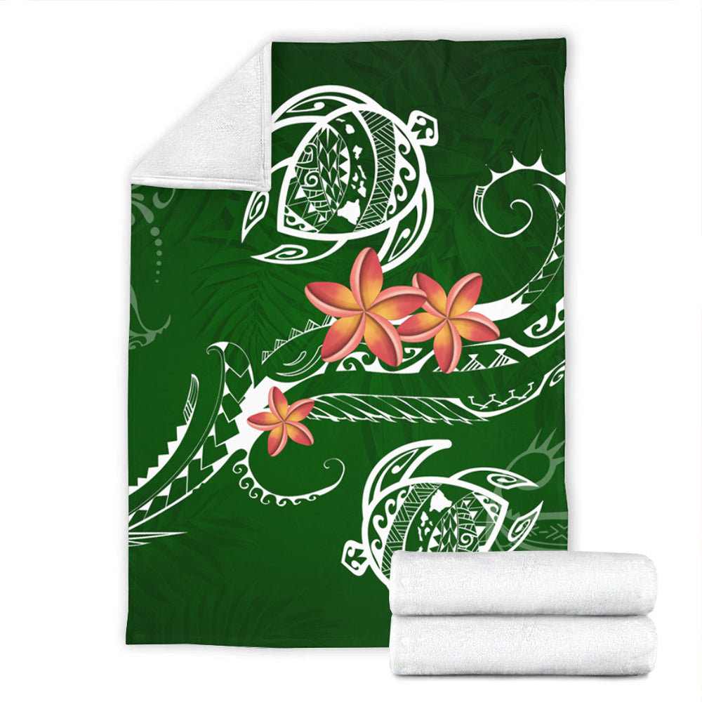 Hawaii Premium Blanket Polynesian Turtle Map Hawaii Plumeria