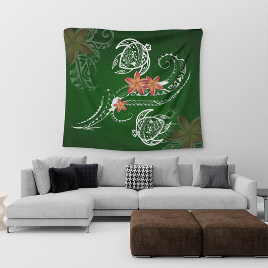Hawaii Tapestry Polynesian Turtle Map Hawaii Plumeria