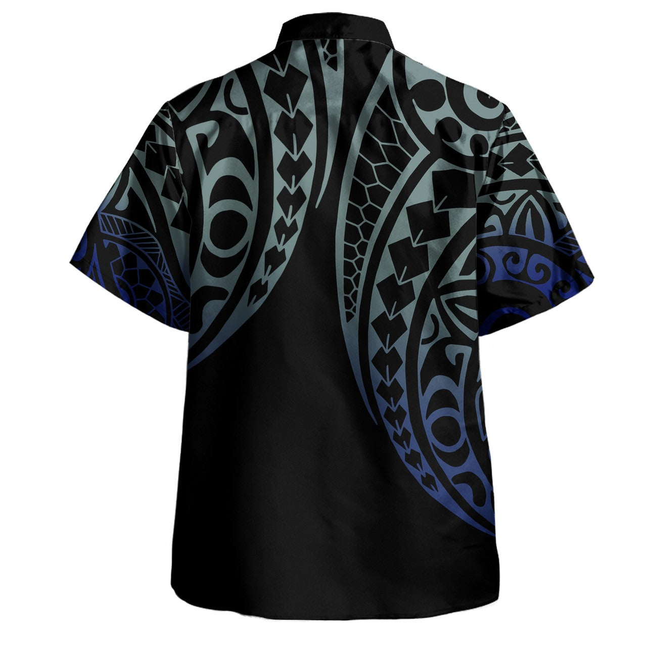Palau Combo Short Sleeve Dress And Shirt Kakau Style Gradient Blue