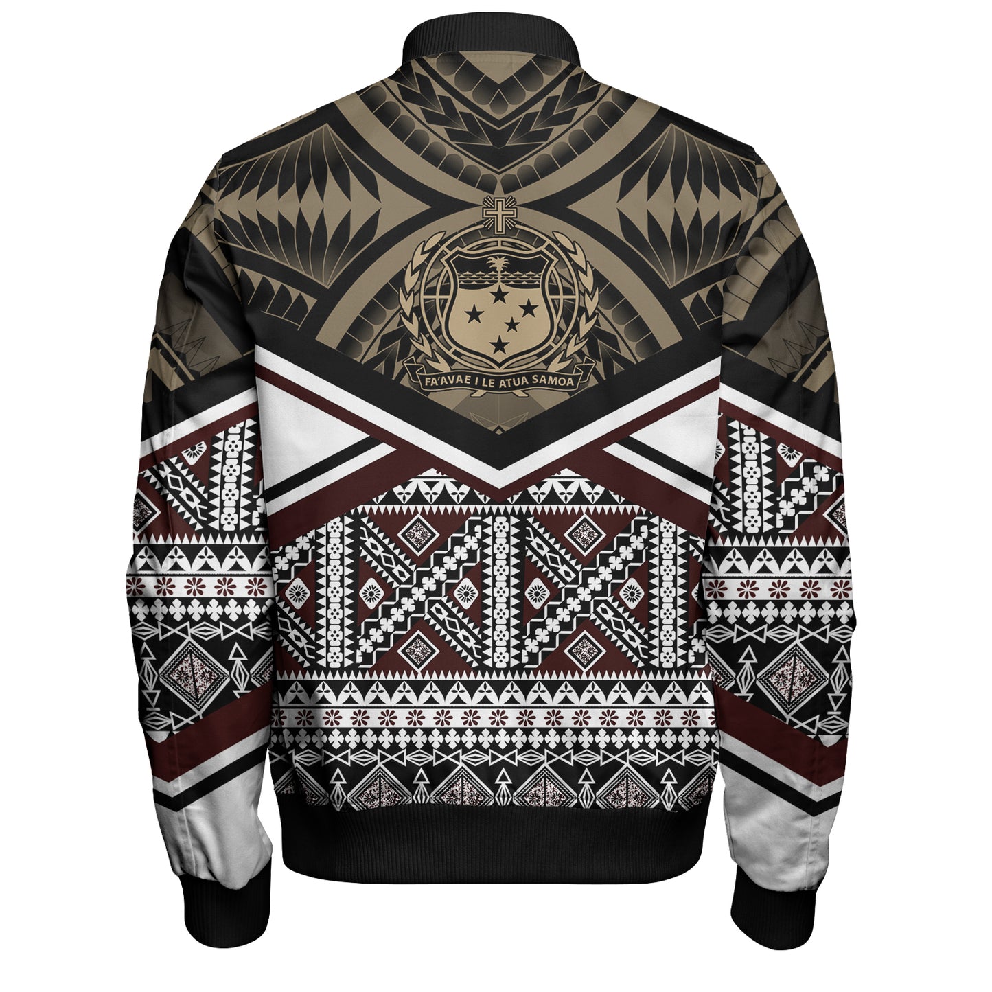 Samoa Bomber Jacket - Samoa Masi Dobby Coat Of Arms Bomber Jacket