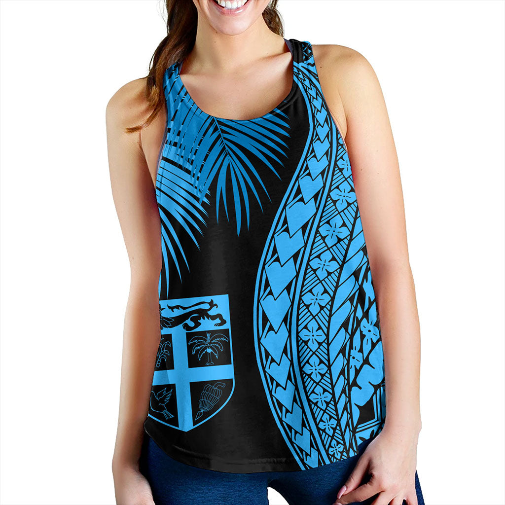 Fiji Women Tank Traditional Tattoo Style Leaf