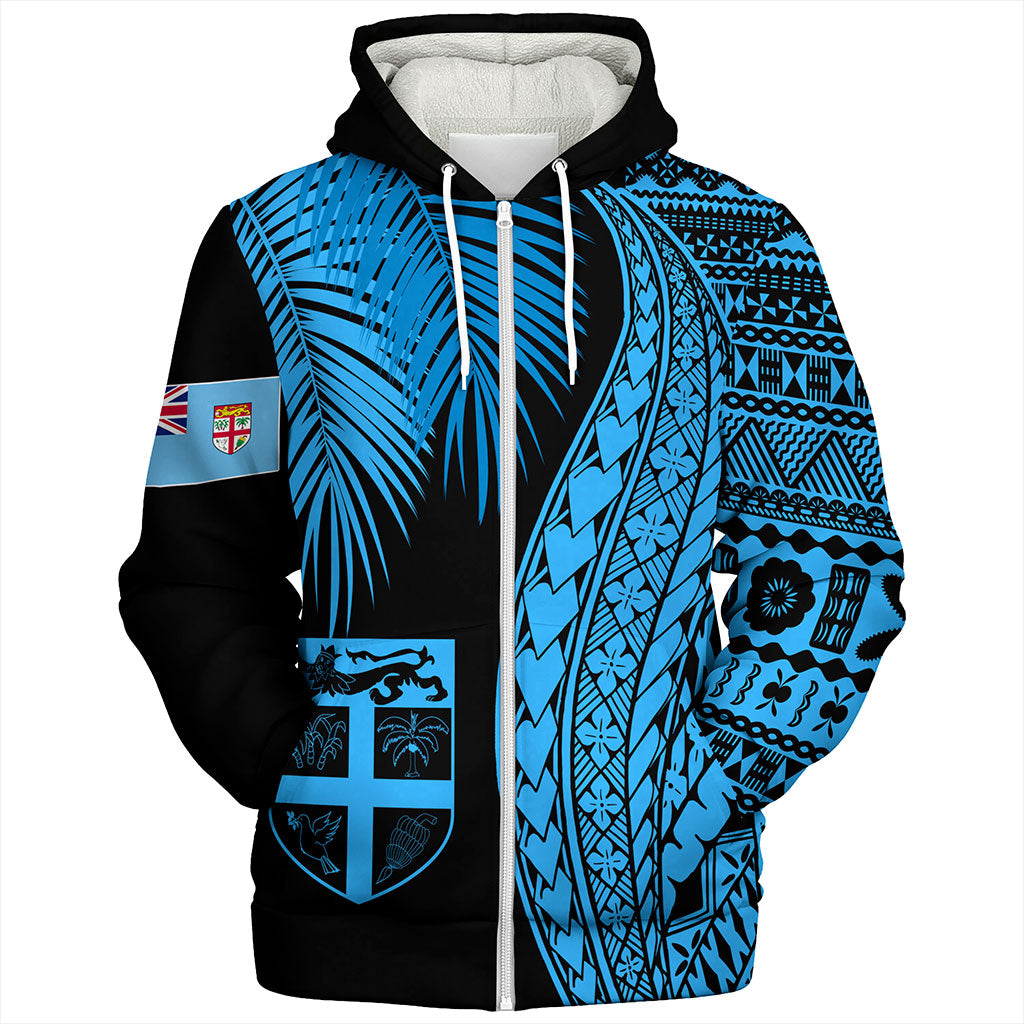 Fiji Sherpa Hoodie Traditional Tattoo Style Leaf