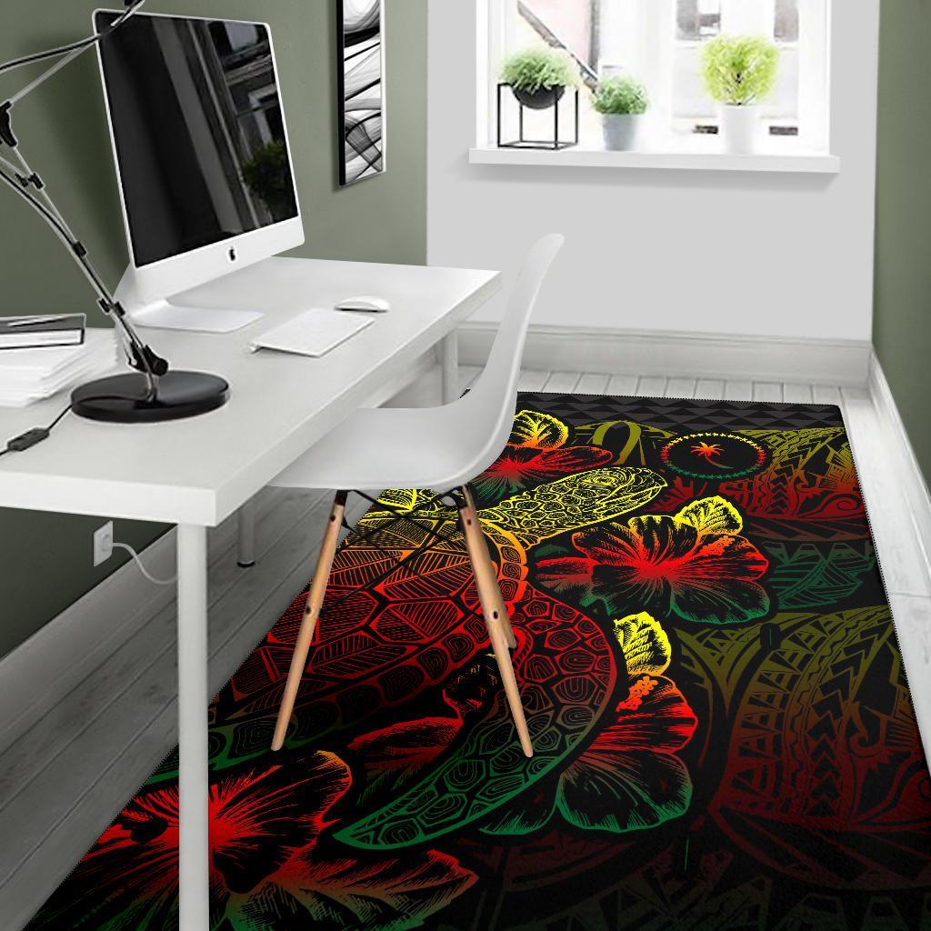 Chuuk Area Rugs Turtle Hibiscus Reggae