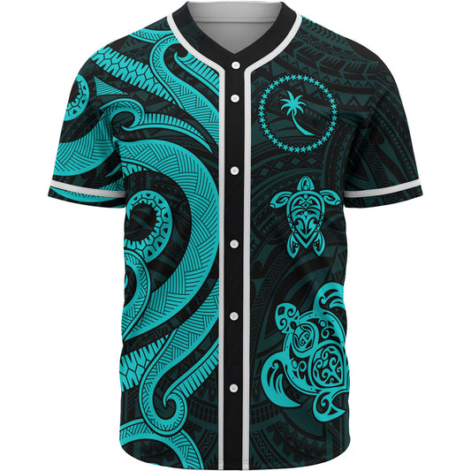 Chuuk Baseball Shirt - Turquoise Tentacle Turtle