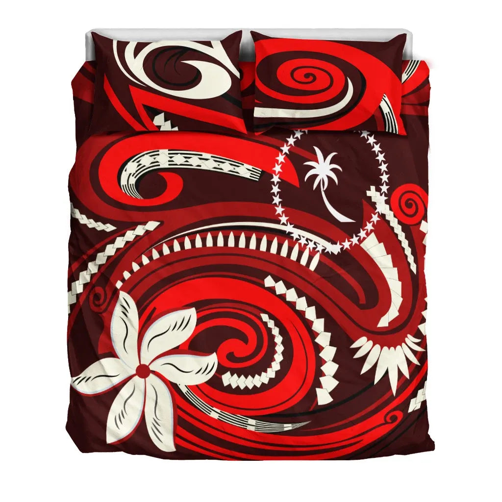 Chuuk Bedding Set - Vortex Style Red Color