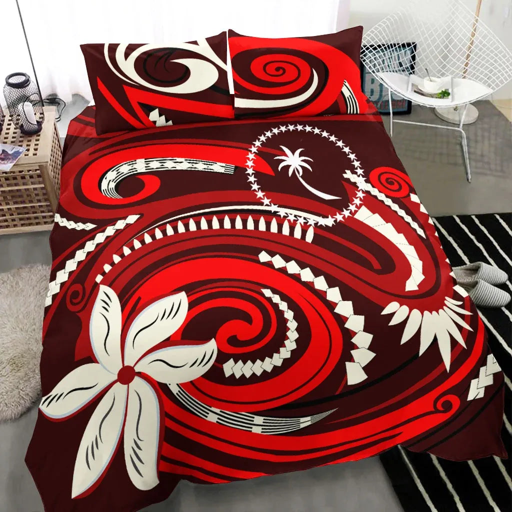 Chuuk Bedding Set - Vortex Style Red Color