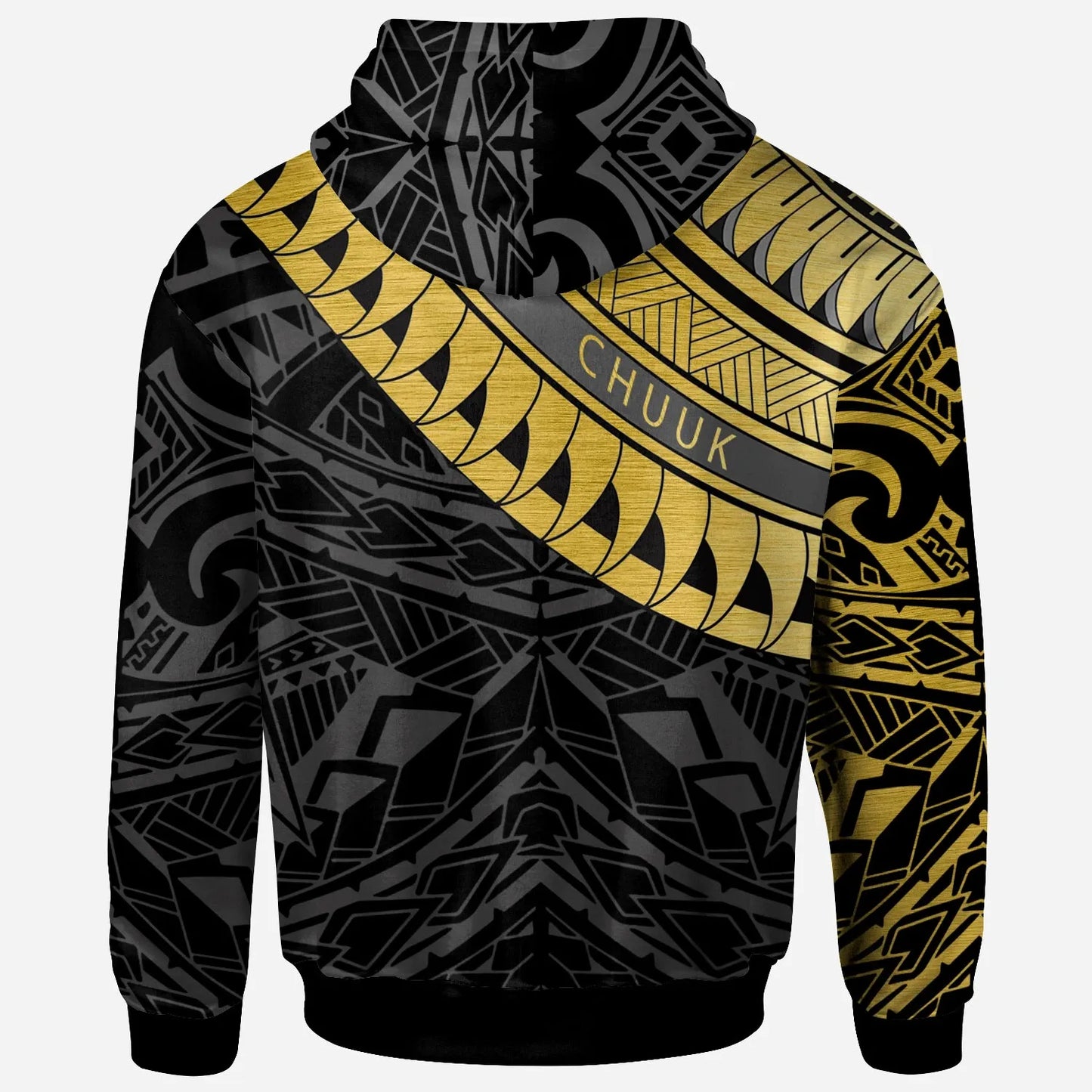 Chuuk - Custom Personalised Hoodie - Chuuk Ginger Lei Pattern Gold