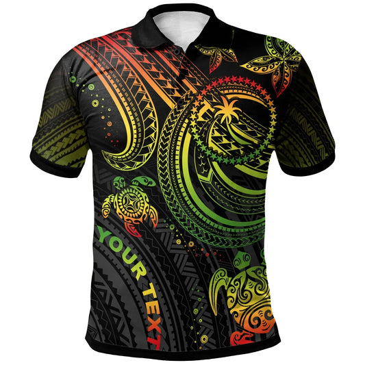 Chuuk Custom Personalised Polo Shirt - Reggae Turtle