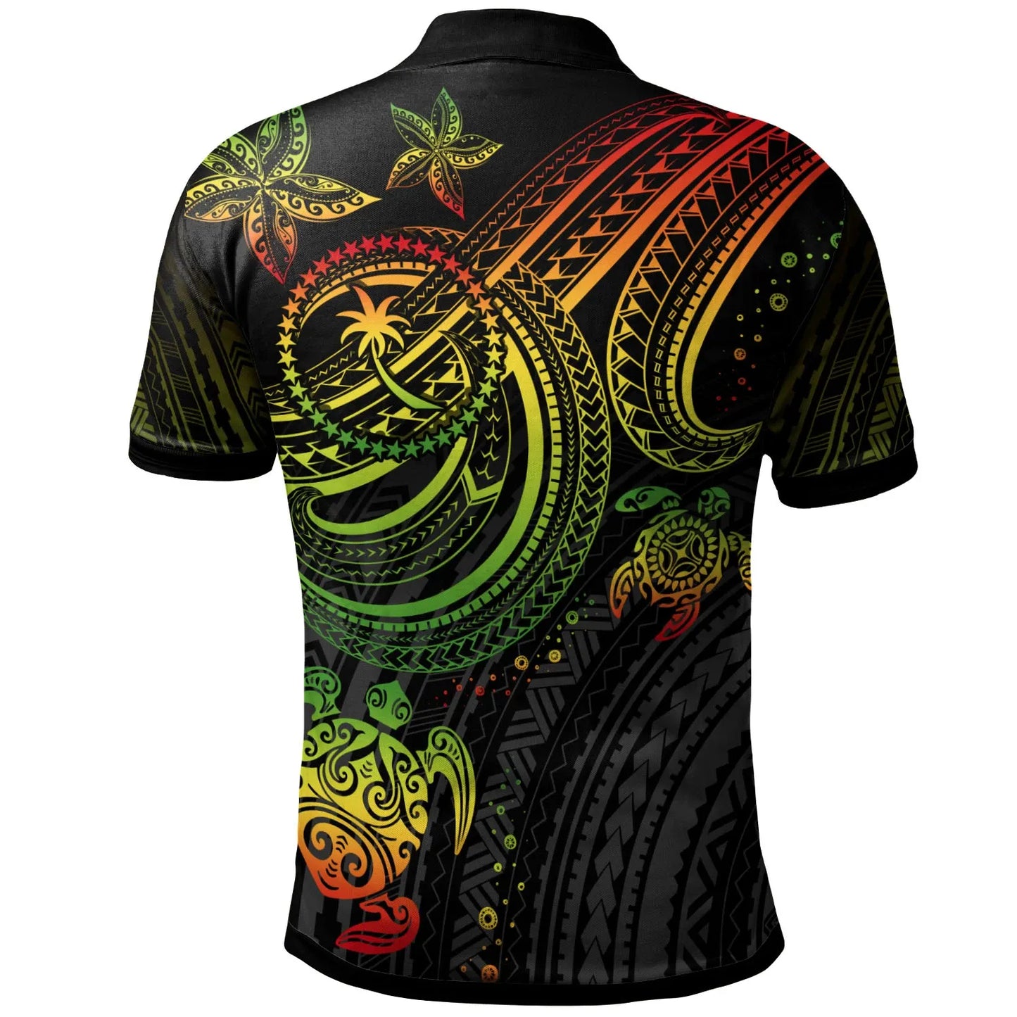 Chuuk Custom Personalised Polo Shirt - Reggae Turtle
