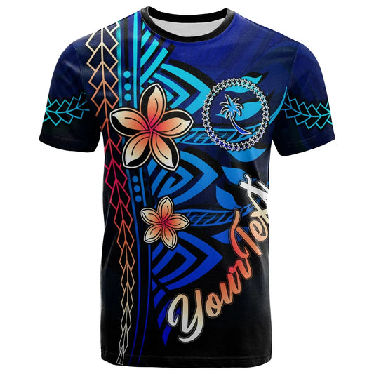 Chuuk Custom Personalised T-Shirt Blue - Vintage Tribal Mountain