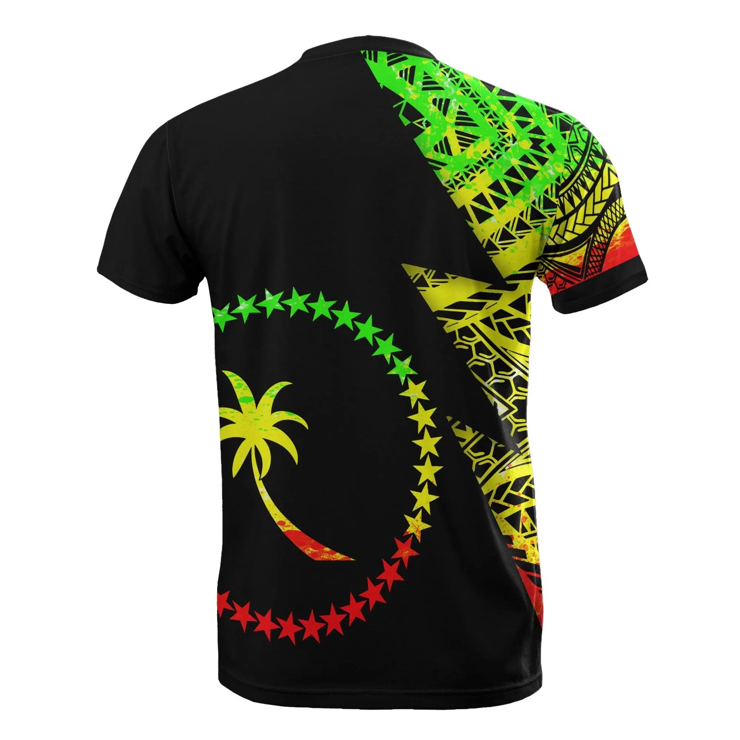 Chuuk Custom Personalised T-Shirt - Chuuk Flag Micronesian Pattern Reggae