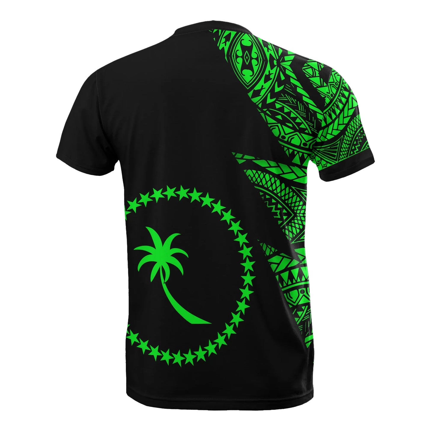 Chuuk Custom Personalised T-Shirt - Micronesian Pattern Green Style