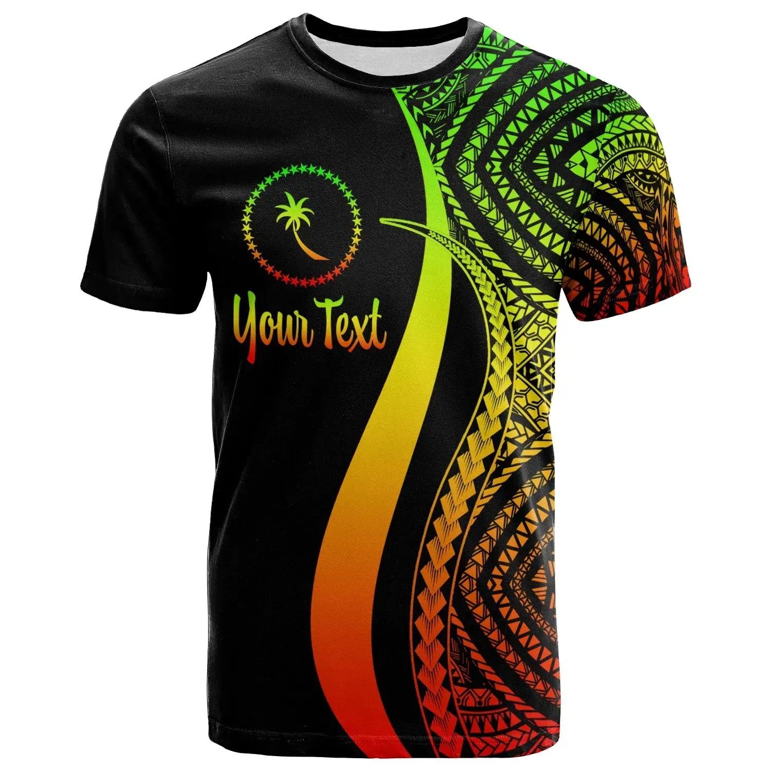 Chuuk Custom Personalised T-Shirt Reggae - Micronesian Tentacle Tribal Pattern