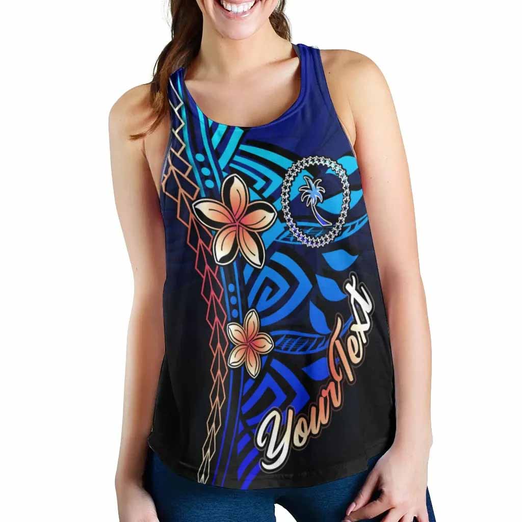 Chuuk Custom Personalised Women Racerback Tank - Vintage Tribal Mountain