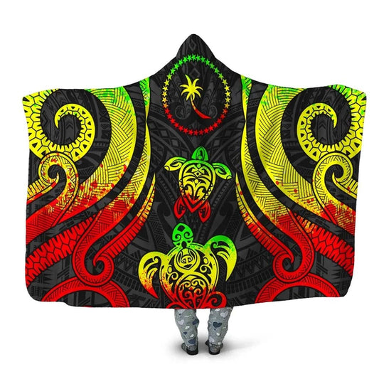 Chuuk Hooded Blanket - Reggae Tentacle Turtle