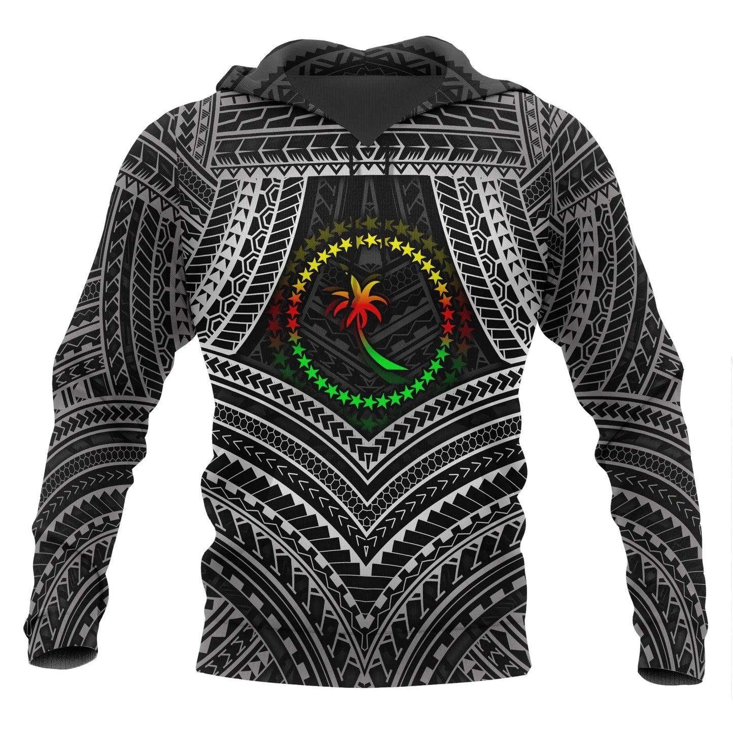 Chuuk Polynesian Hoodie - Chuuk Flag Reggae Color