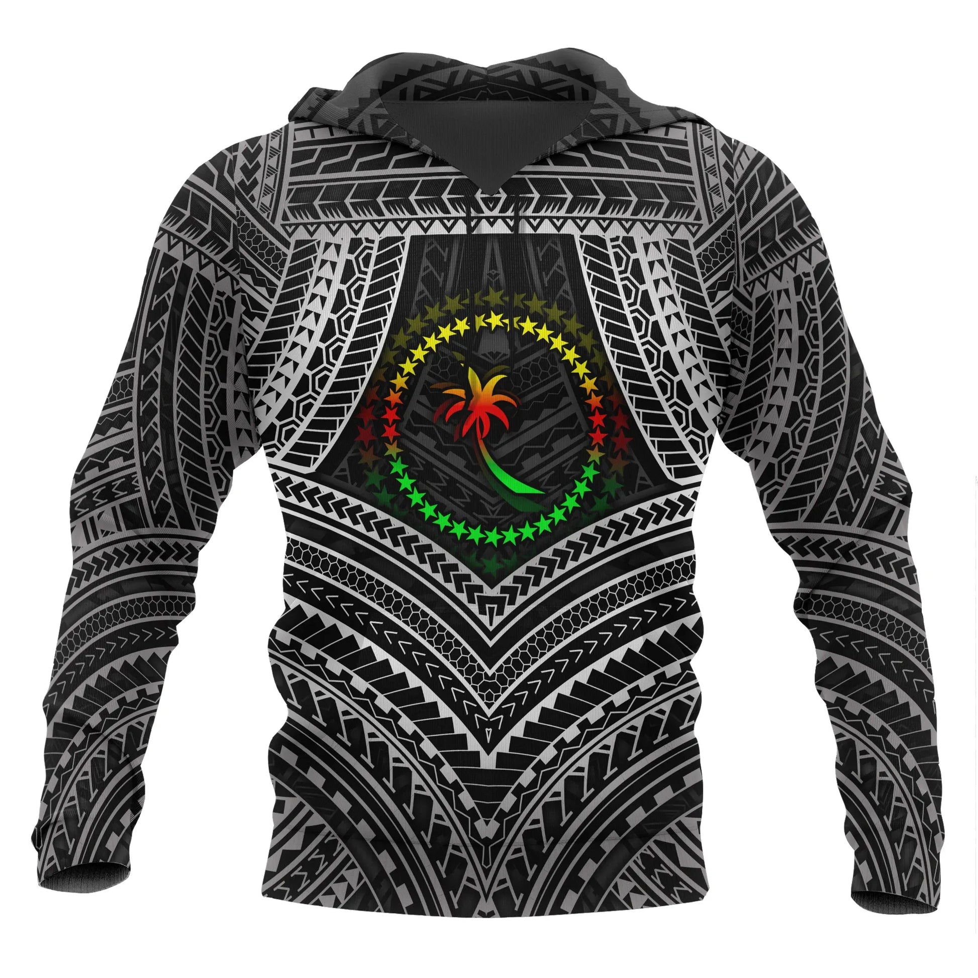 Chuuk Polynesian Hoodie - Chuuk Flag Reggae Color