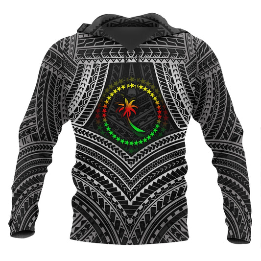 Chuuk Polynesian Hoodie - Chuuk Flag Reggae Color