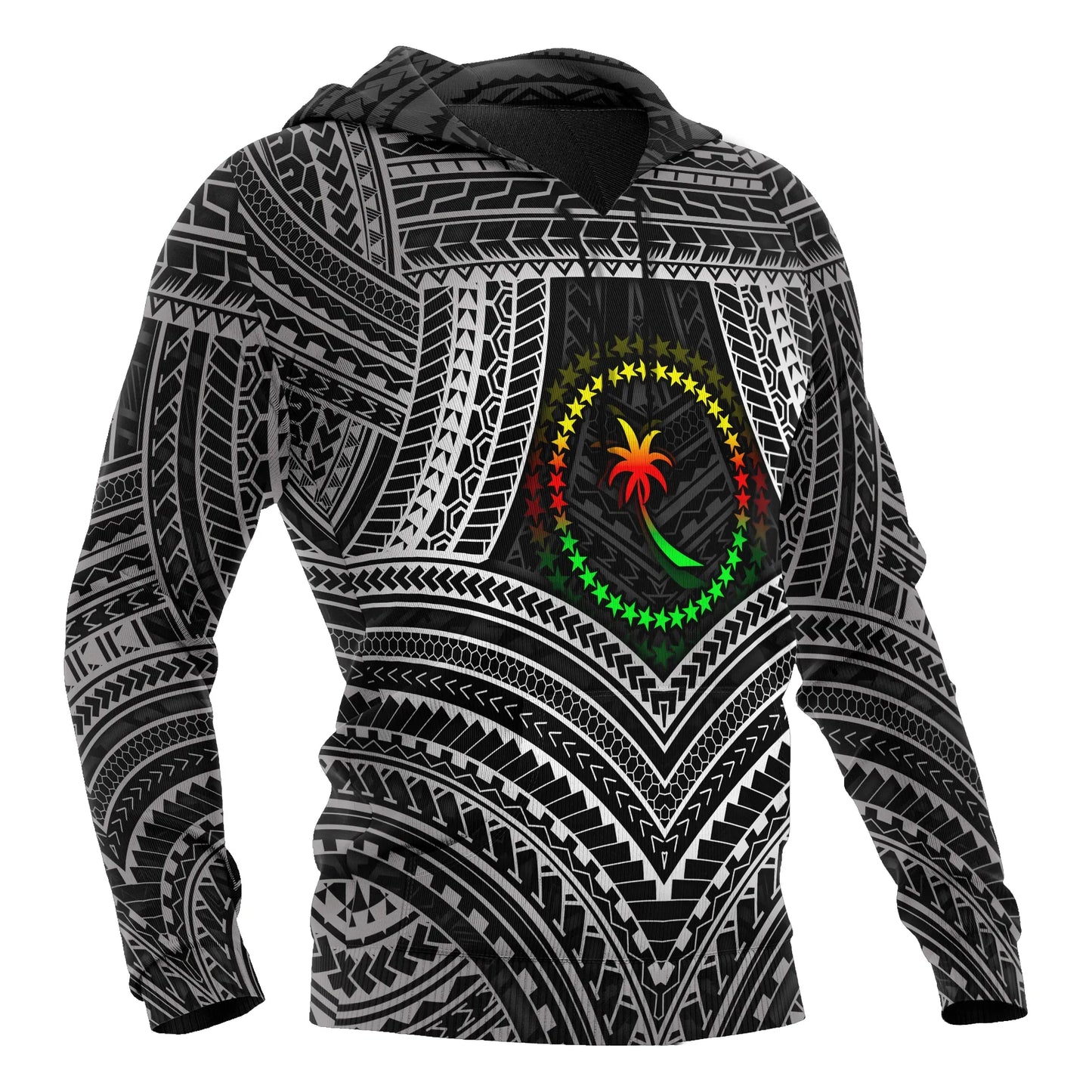 Chuuk Polynesian Hoodie - Chuuk Flag Reggae Color