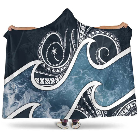 Chuuk Islands Polynesian Hooded Blanket - Ocean Style
