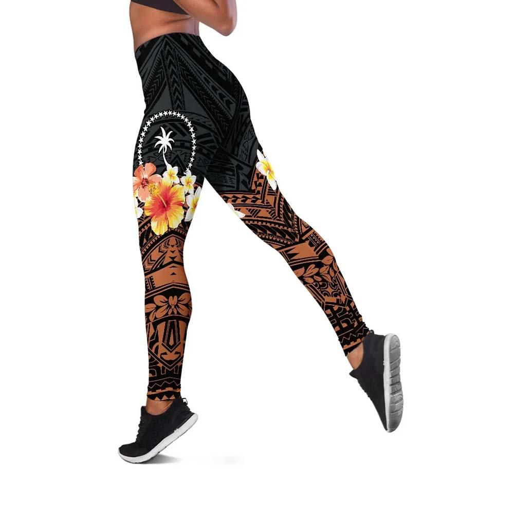 Chuuk Legging - Tribal Pattern Hibiscus