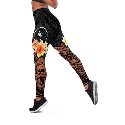 Chuuk Legging - Tribal Pattern Hibiscus