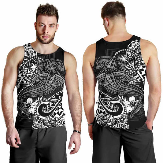 Chuuk Men Tank Top - White Shark Polynesian Tattoo