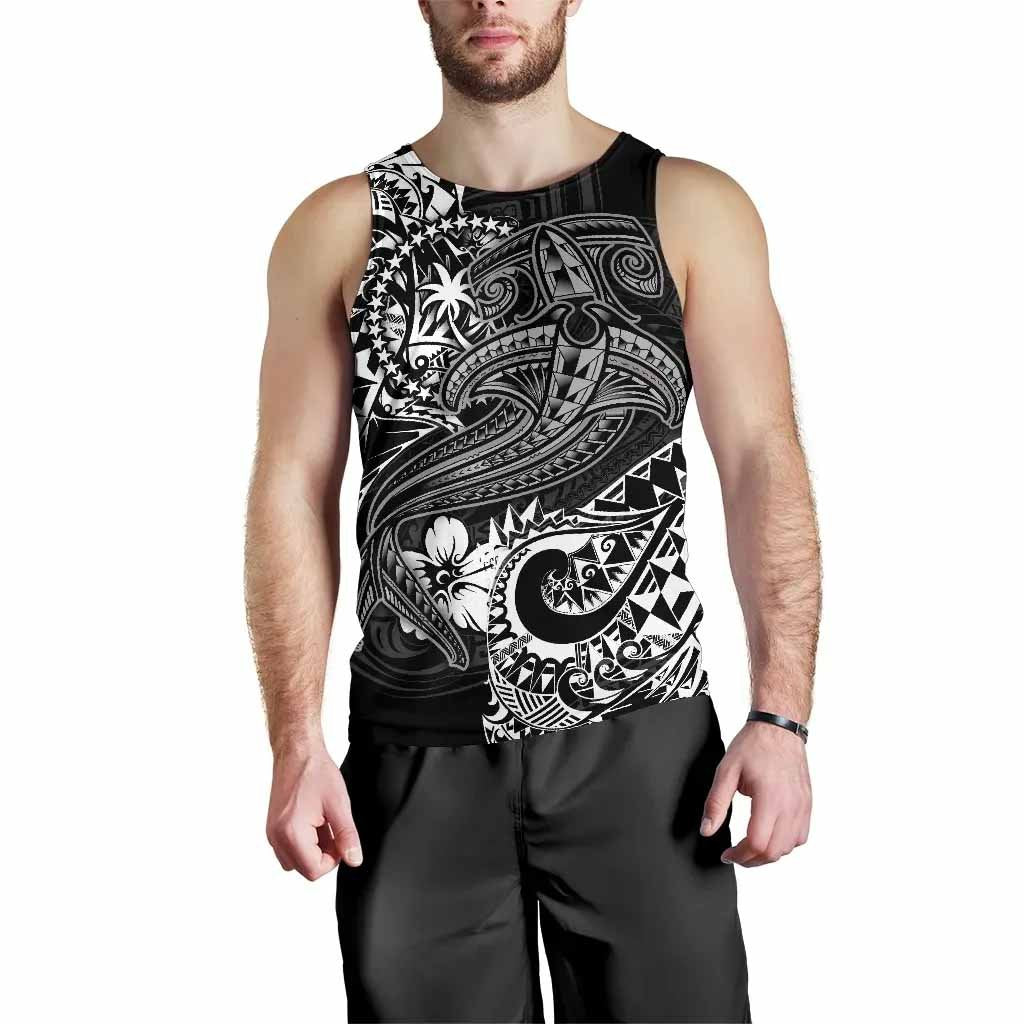 Chuuk Men Tank Top - White Shark Polynesian Tattoo