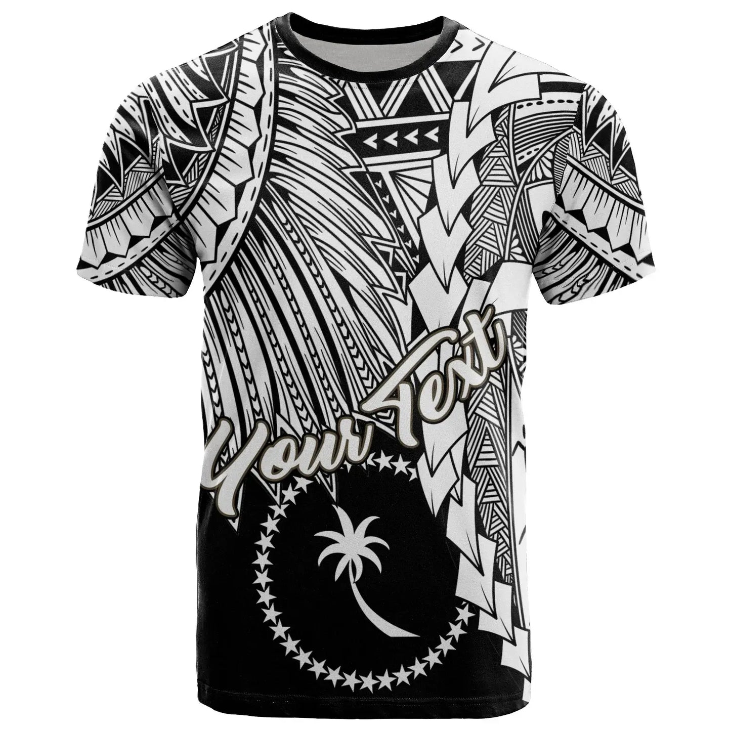 Chuuk Micronesia Custom Personalised T-Shirt - Tribal Wave Tattoo White