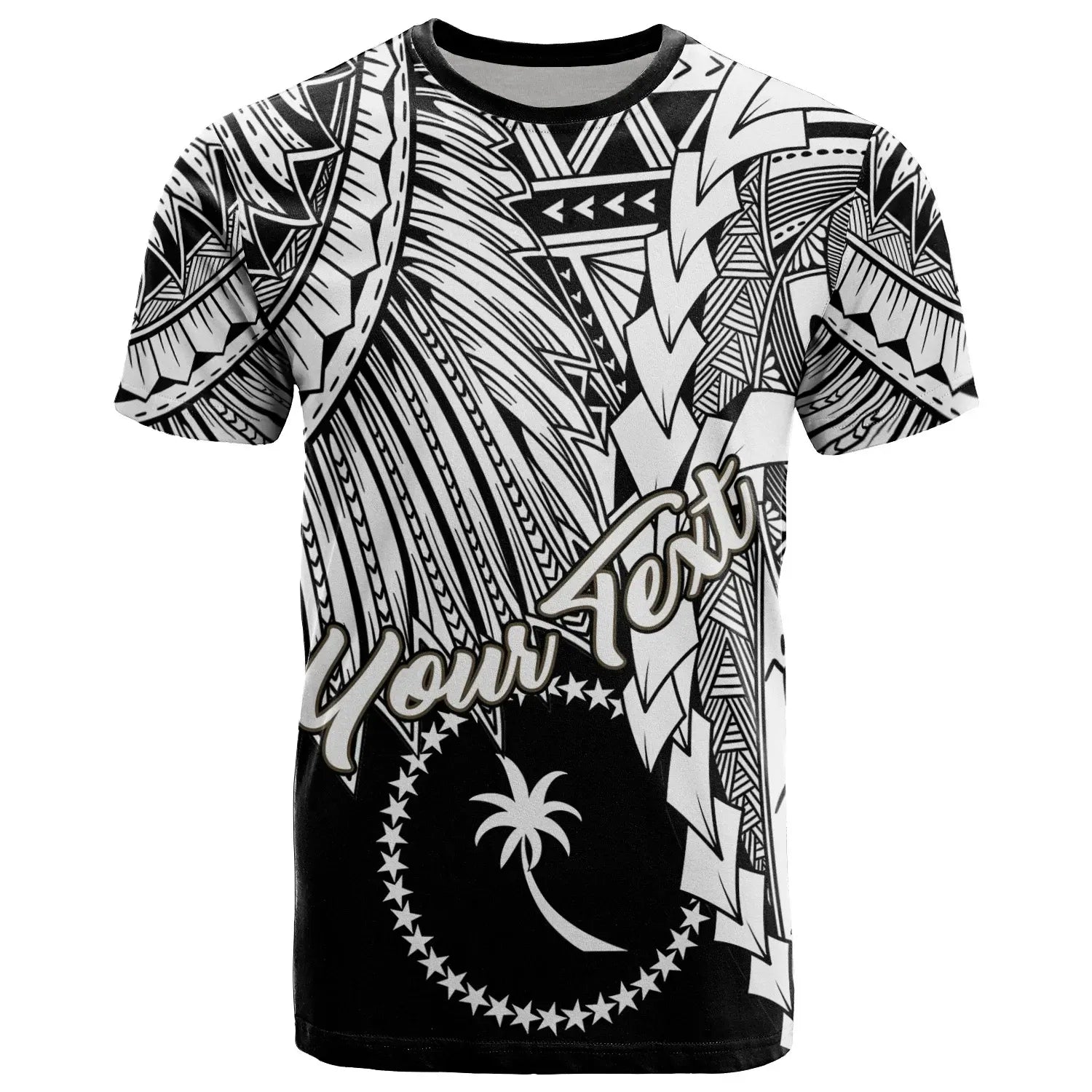 Chuuk Micronesia Custom Personalised T-Shirt - Tribal Wave Tattoo White