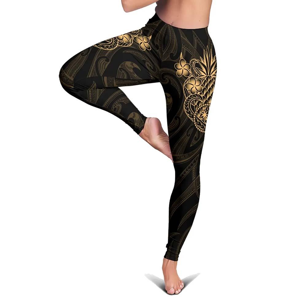 Chuuk Micronesia Legging - Gold Pineapple