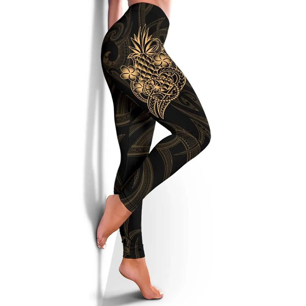 Chuuk Micronesia Legging - Gold Pineapple