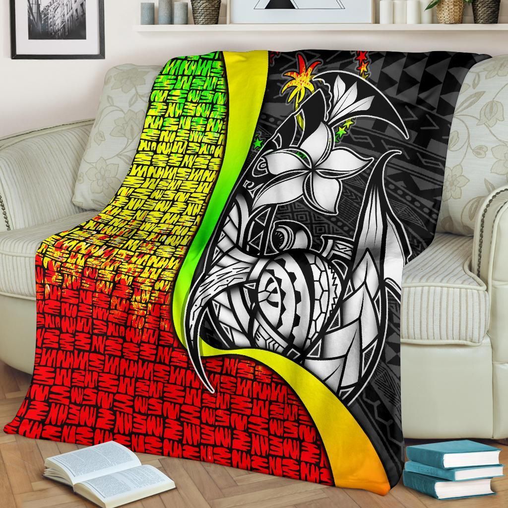 Chuuk Micronesia Premium Blanket Reggae - Turtle With Hook