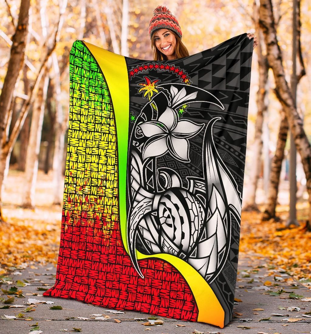 Chuuk Micronesia Premium Blanket Reggae - Turtle With Hook