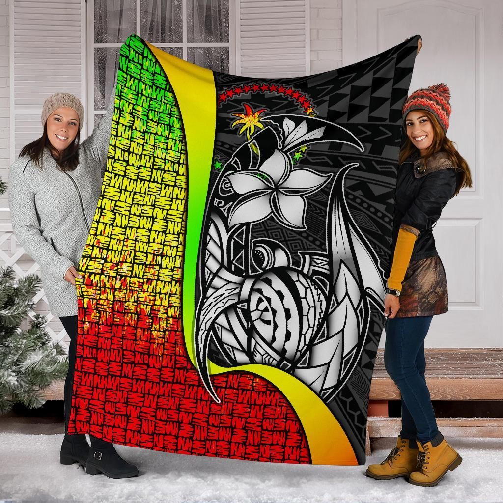 Chuuk Micronesia Premium Blanket Reggae - Turtle With Hook
