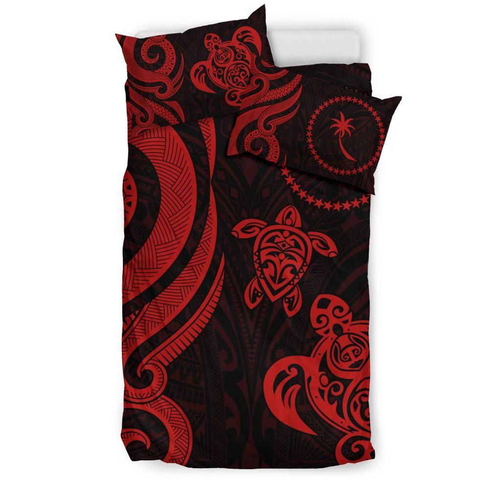 Chuuk Micronesian Bedding Set - Red Tentacle Turtle